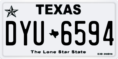 TX license plate DYU6594