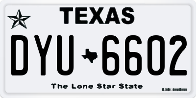 TX license plate DYU6602