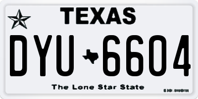 TX license plate DYU6604