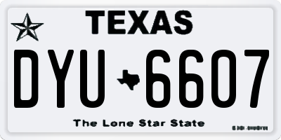 TX license plate DYU6607