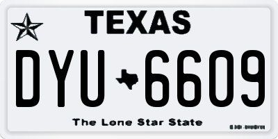TX license plate DYU6609