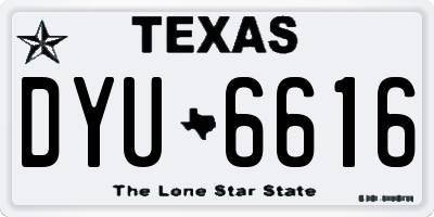 TX license plate DYU6616
