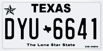 TX license plate DYU6641