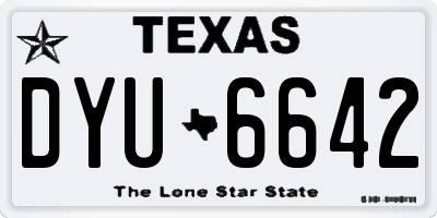 TX license plate DYU6642
