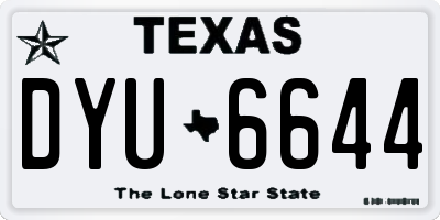 TX license plate DYU6644