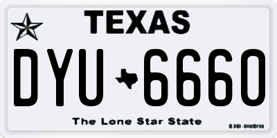 TX license plate DYU6660