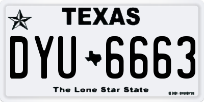 TX license plate DYU6663