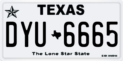 TX license plate DYU6665