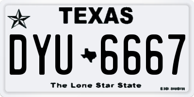 TX license plate DYU6667
