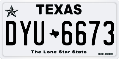 TX license plate DYU6673