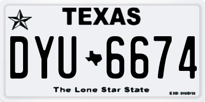 TX license plate DYU6674