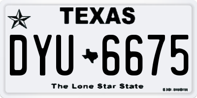 TX license plate DYU6675