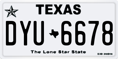 TX license plate DYU6678
