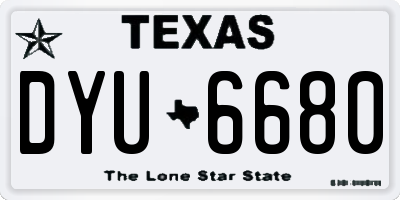 TX license plate DYU6680