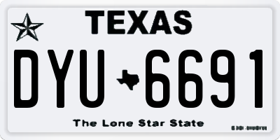 TX license plate DYU6691