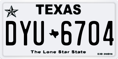 TX license plate DYU6704
