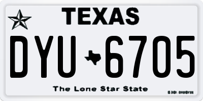 TX license plate DYU6705