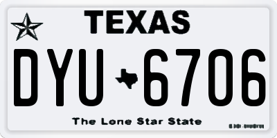 TX license plate DYU6706