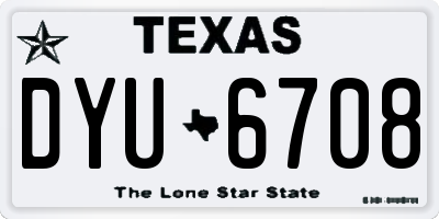 TX license plate DYU6708