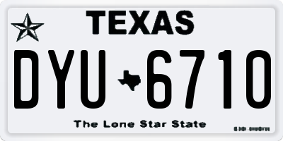 TX license plate DYU6710