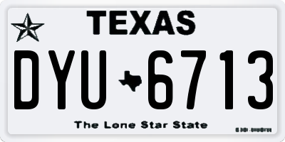 TX license plate DYU6713