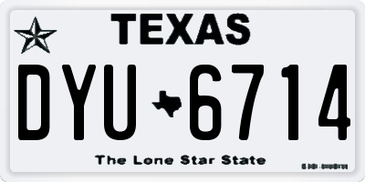 TX license plate DYU6714