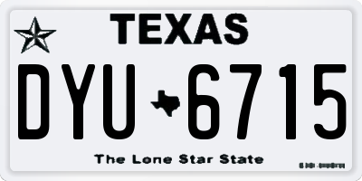 TX license plate DYU6715