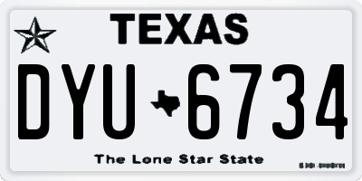 TX license plate DYU6734