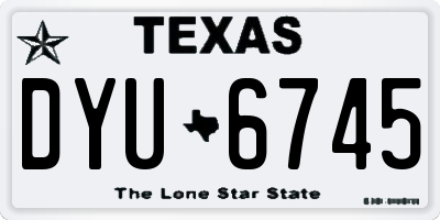 TX license plate DYU6745