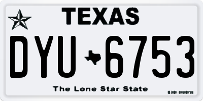 TX license plate DYU6753