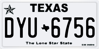 TX license plate DYU6756