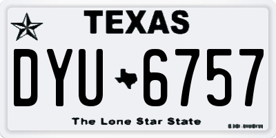 TX license plate DYU6757