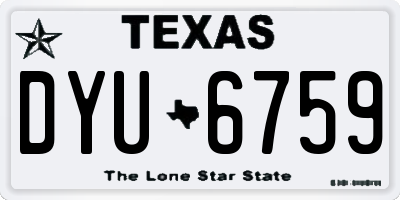 TX license plate DYU6759