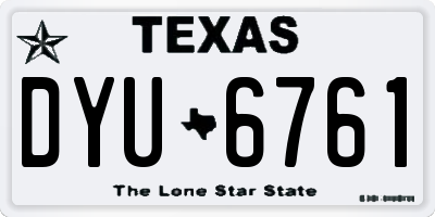 TX license plate DYU6761