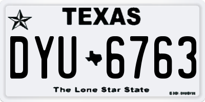 TX license plate DYU6763