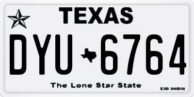 TX license plate DYU6764