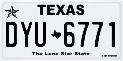 TX license plate DYU6771