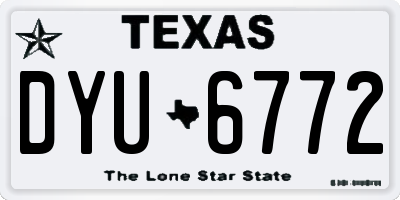 TX license plate DYU6772