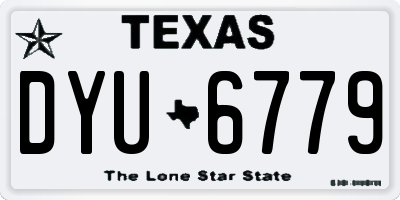 TX license plate DYU6779