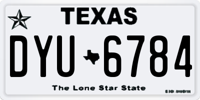 TX license plate DYU6784