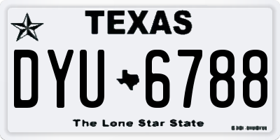 TX license plate DYU6788