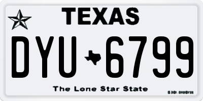 TX license plate DYU6799
