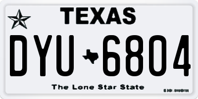TX license plate DYU6804