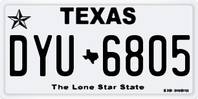 TX license plate DYU6805