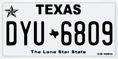 TX license plate DYU6809