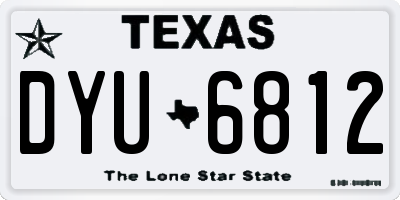 TX license plate DYU6812