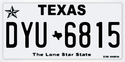 TX license plate DYU6815