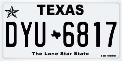TX license plate DYU6817