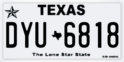 TX license plate DYU6818