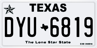 TX license plate DYU6819